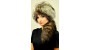 Silver fox fur hat with tail